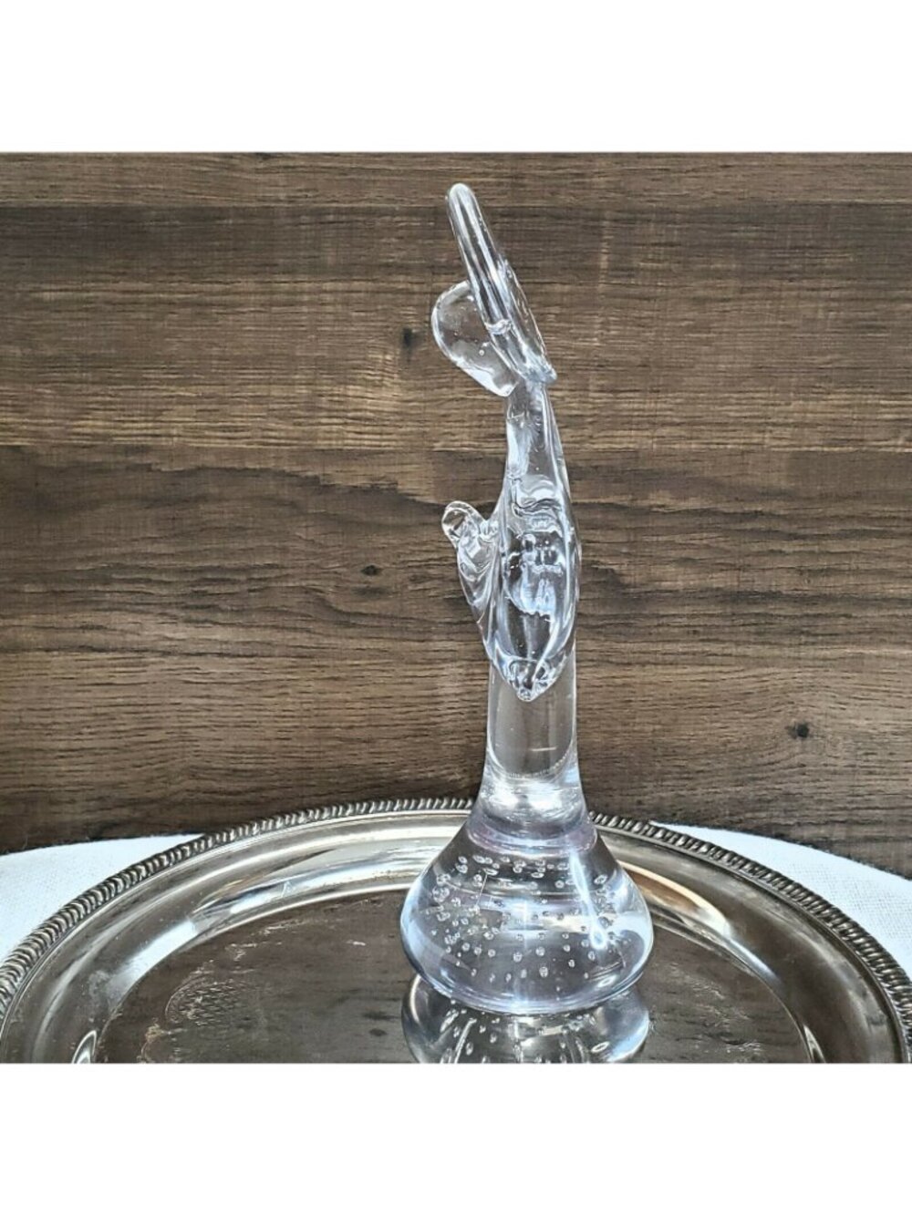 Handblown Art Glass Angel Figurine Bubble glass 9"Vintage Decorative Christmas - Picture 2 of 8